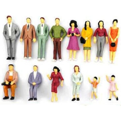 100pcs 1:100/1:150/1:75/1:50 Scale People Figures Toy Mixed Color Pose Model Building Passengers Toys DIY Character Kids Toys