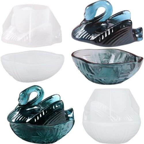 2pcs Swan Shape Storage Box Silicone Mold DIY Epoxy Resin Mold Jewelry Storage Box Handmade Handicraft Mould