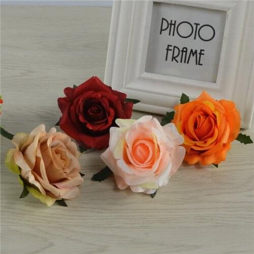 20pcs 7cm Fall Camellia Flower Head Silk Rose Artificial Flowers For Wedding Hat Corsage Scrapbooking Decoration Fake Flowers