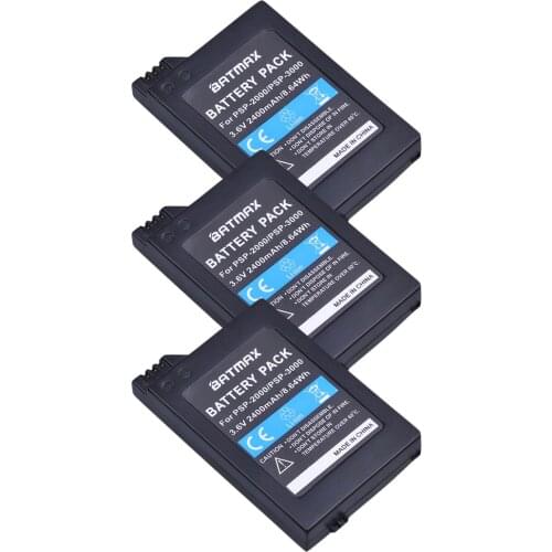3Pc 3.6V 2400mAh PSP 2000 Batteries for Sony PSP 2000/3000 PSP-S110 Console