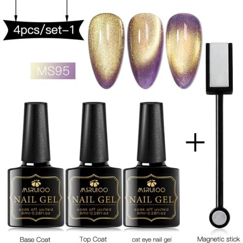 4/6pcs Cat Nail Gel Polish Jade Cat Eye Magnet Hybrid Varnish Semi Permanent Summer Magnetic Lacquer Primer Nail Art Gel Varnish