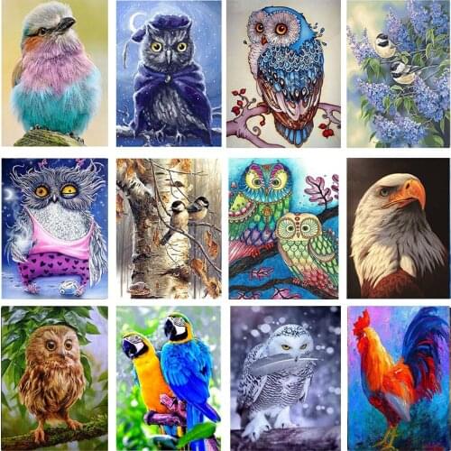 5D DIY Diamond Painting Owl Eagle Full Round Drill Diamond Animal Cross Stitch Embroidery Home Decoration Gift Wall Art
