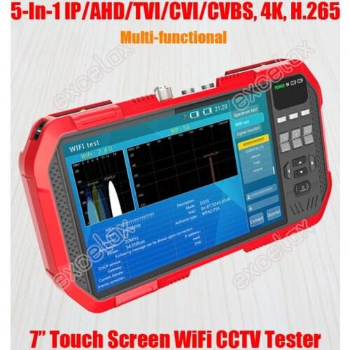7-Inch Touch Screen WiFi 4K 8MP HD IP AHD TVI CVI CVBS Camera CCTV Tester H.265 ONVIF Test A82