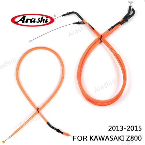 Arashi Motorcycle Accessories Throttle & Clutch Cables Stainless Lines Wires for KAWASAKI Z800 2013 2014 2015 Z 800 Z-800 1 Set