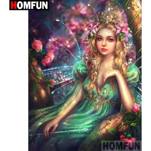HOMFUN 5D DIY Diamond Painting Full Square/Round Drill "Cartoon girl" Embroidery Cross Stitch gift Home Decor Gift A08260