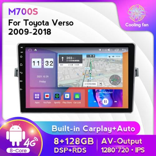 MEKEDE Android 10 6G RAM 128G ROM Car Radio Multimedia Player For Toyota Verso 2009 2010 - 2018 BT Navigation GPS 2 din