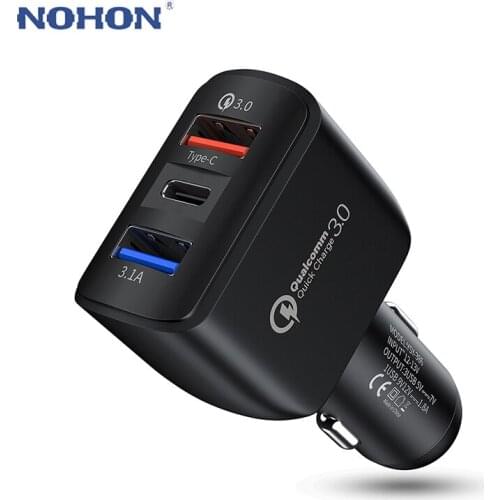3.1A Car Charger Dual Type C USB Fast Charging QC Phone Matte Charge Adapter For iPhone 12 XS X Pro Max 6 8 Xiaomi mi 10 Huawei
