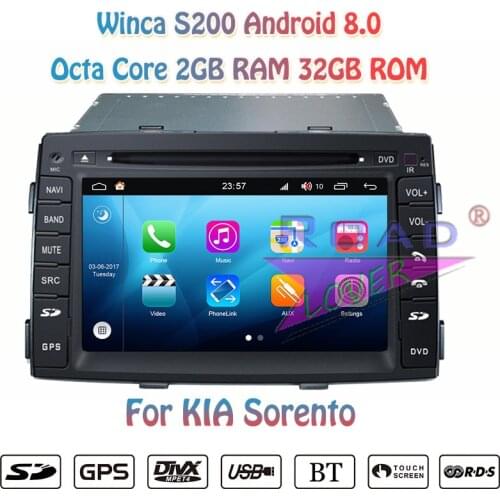 Winca S200 Android 8.0 Car DVD Player Radio For KIA Sorento 2010 2011 2012 Stereo GPS Navigation Magnitol 2 Din Video HD Monitor