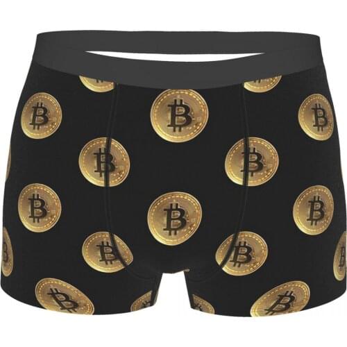 Bitcoin BTC Mining Bit Coin Gold Coin Underpants Cotton Panties Mens Underwear Comfortable Shorts Boxer Briefs