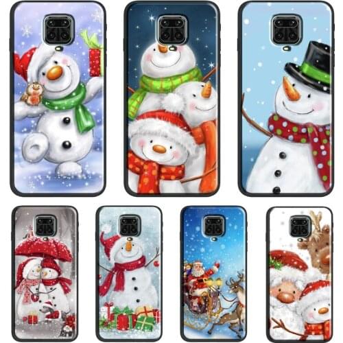 Santa Merry Christmas Snowman For Xiaomi Redmi 9 9A 9C 9T K40 Funda For Redmi Note 10 Pro 8T 9S Note 9 8 7 Pro Soft Case