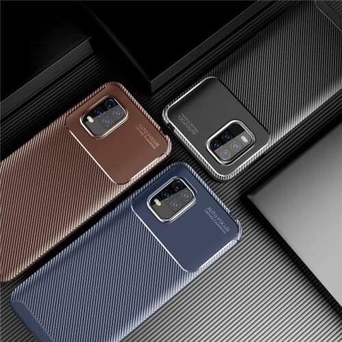 Carbon Fiber Case For Xiaomi Mi 10 Lite Case Mi 10 Ultra 10 Pro Cover Soft Protective Phone Bumper For Xiaomi Mi 10 Lite Funda