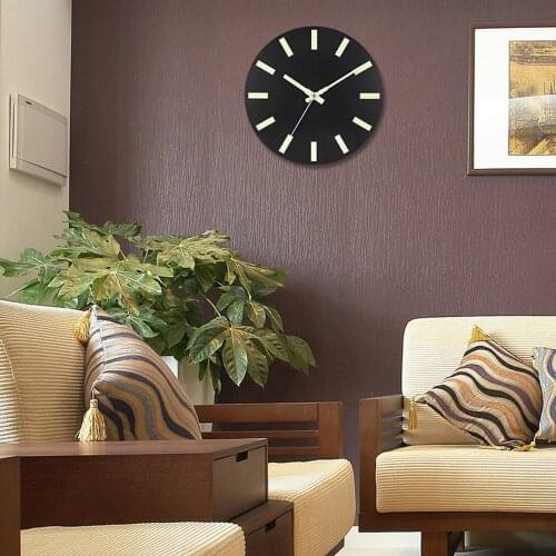 Wooden Wall Clock Modern Design Luminous Number Hanging Clocks Quiet Glowing in Dark Living Room Decoration Wall Watch Silent