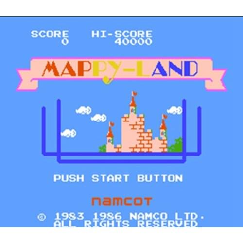 Mappy-Land 60 Pins English Version Game Cartridge for 8 Bit 60pin Game Console Region Free