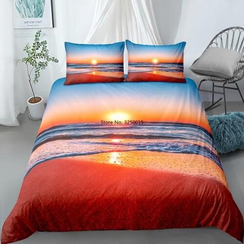 A Magnificent Sunset Over The Sea Bedding Set 2/3pcs Twin/Full/Queen/King Size Quilt Cover Pillowcase Bedding Drop Shipping