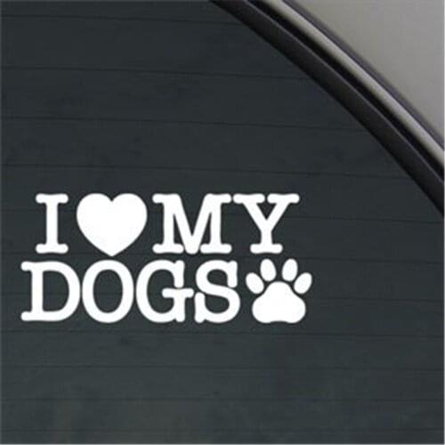 Love My Dogs Vinyl Car Decal Die Cut Sticker Vinyl Color: White Wide pvc vinyl sticker cartoon stickers vinyl stick