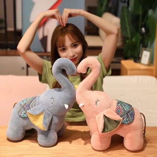 30/40/55CM Kawaii Plush Heart Shape Elephant Long Nose Creative Surprised Gifts For Girlfriend Super Stuffed Elephant Toys