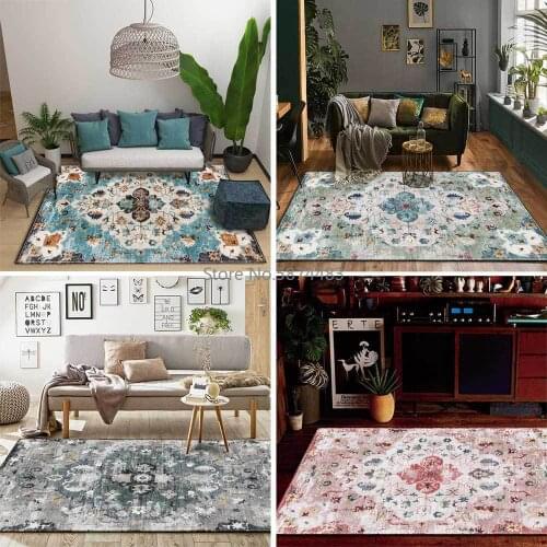 Fashion Retro American Persian Ethnic Floral Kitchen Living Room Bedroom Bedside Carpet Floor Mats