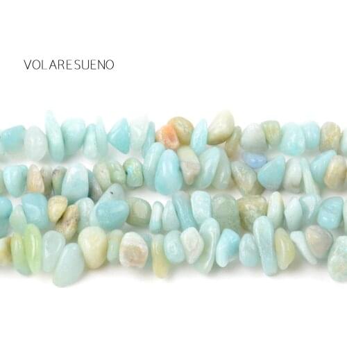 Irregular Amazonite Stone Freeform Chip Gravel Natural Loose Beads 16” Pick 3-5-8-12m Spacer Beads For Bracelet Jewelry Making