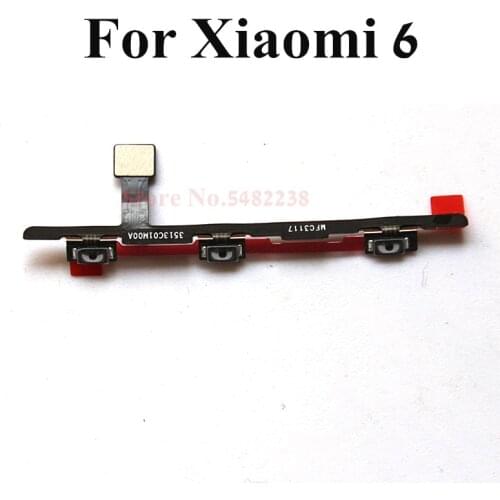 Original Power ON OFF Volume Side Buttons Flex cable For Xiaomi 6 Mi6 M6 Power Switch Side Key connector Replacement Parts