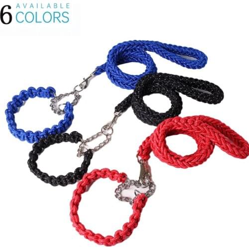 Thick Woven Dog Leash Walking Training Nylon Pet Leash Adjustable P Type Suitable For Small Medium And Large Dogs Para Perros