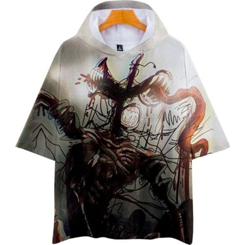 Siren Head 3D Hooded T-shirt Women Men Harajuku Summer Oversize Short Sleeve Print Hot Sale Streetwear T-shirts Clothing