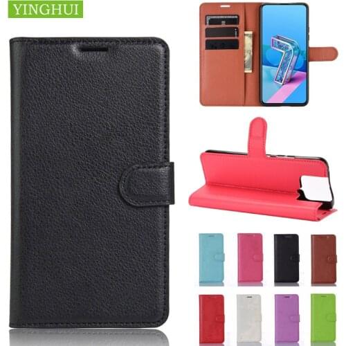 Litchi Texture Leather Silicone Magnetic Phone Case For Asus Zenfone 7 Pro ZS671KS ZS670KS Flip Cover Stand Style With Card