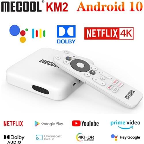 2021 Mecool KM2 4K DDR4 TV Box Android 10 Google Certified 2GB 8GB Support Dolby BT 2T2R Dual Wifi Prime Video TVBOX Set Top Box