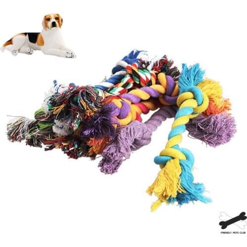 1 pcs Pets dogs pet supplies Pet Dog Puppy Cotton Chew Knot Toy Durable Braided Bone Rope 17CM Funny Tool (Random Color ) 23