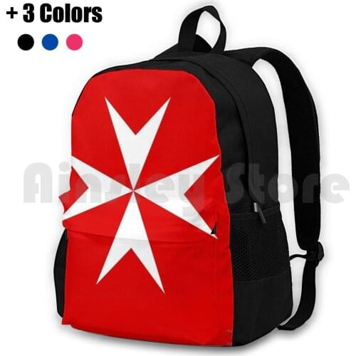 Maltese Cross Flag Outdoor Hiking Backpack Waterproof Camping Travel Malta Maltese Malteser Cross Flag Flags Country Nation