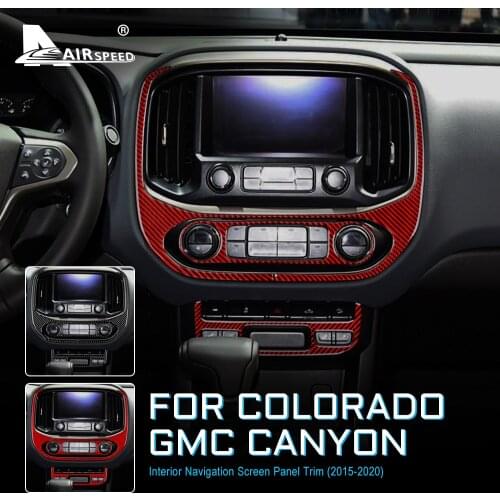 Carbon Fiber for GMC Canyon Chevrolet Colorado 2015 2016 2017 2018 2019 2020 Accessories Interior Trim Navigation Screen Panel