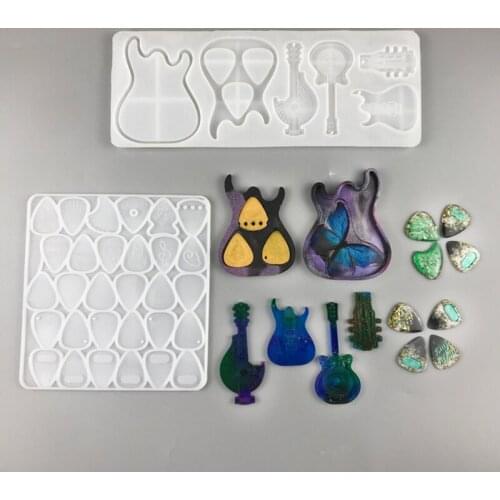 Guitar Picks Storage Box Epoxy Resin Mold Guitar Plectrums Silicone Mould DIY Crafts Jewelry Casting Tools