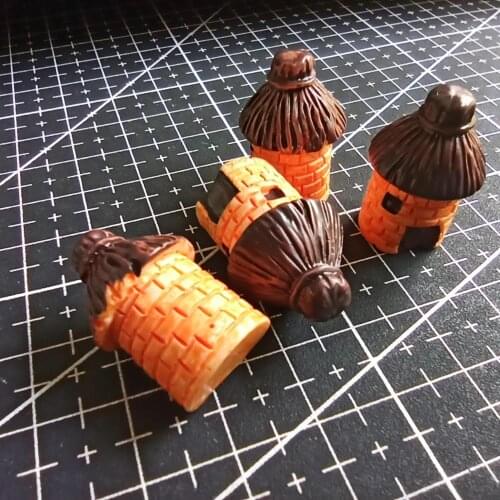 1pcs/lot Resin lovely cottage house 24mm Ornaments Micro landscape Ornaments Creative Home Gardening Decorations A005-1