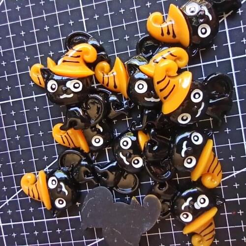 1pcs/lot resin flat back Halloween cat 29mm Cabochons Hair Bow Center DIY Christmas decration