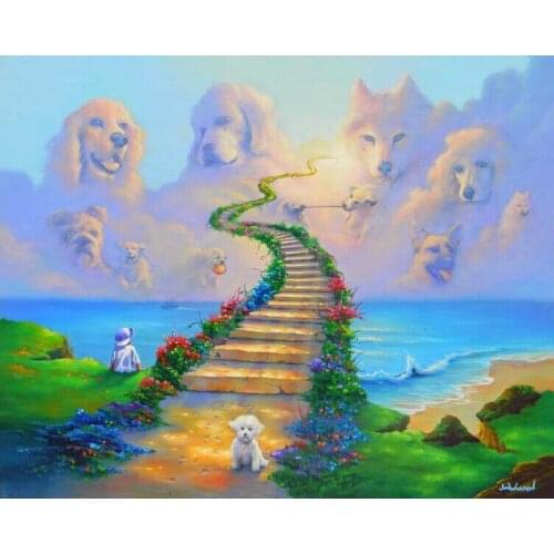 14/16/18/25/22 COLOR AIDAFREE delivery popular counted cross stitch kit all dog go to heaven paradise, dogs heaven
