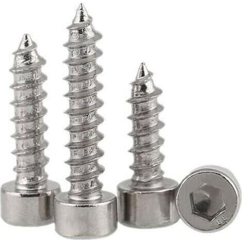 20PCS M5-M6 Nickel-plated 8.8 Level cylinder head hexagon socket self-tapping screws