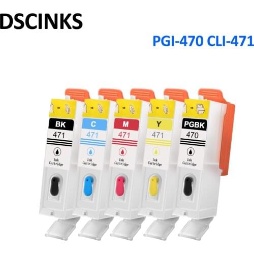 5pc 6pc per set PGI-470 CLI-471 PGI 470 CLI 471 Refillable Ink Cartridge for Canon MG6840 MG5740 MG7740 TS5040 TS6040 6840 5040