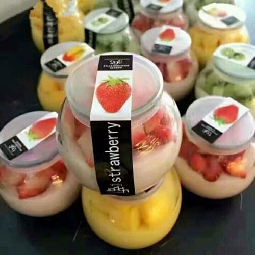 50pcs High quality cute round transparent yogurt cup 160ml plastic cup small pudding jelly fruit sauce packaging cups with lids
