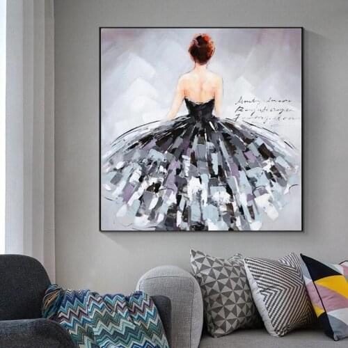 Abstract Young Girl Slim Back Canvas Painting Classical Dancer Posters Prints Wall Art Picture for Living Room Home Design Decor