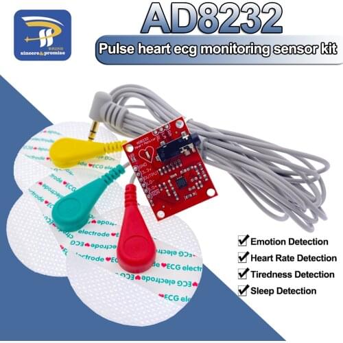 AD8232 ECG Physiological Measurement Heart Pulse Single Lead Heart RateMonitor Sensor Module for Arduino UNO R3 diy kit