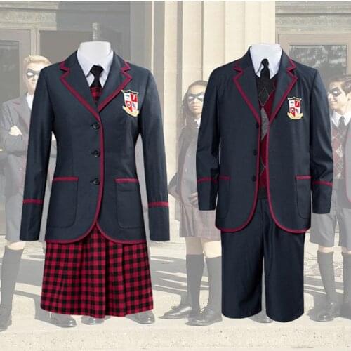 The Umbrella Academy School Uniform Men Women Vanya Allison Cosplay Costume Maks Halloween Carnival Party Show Clothes C145M27