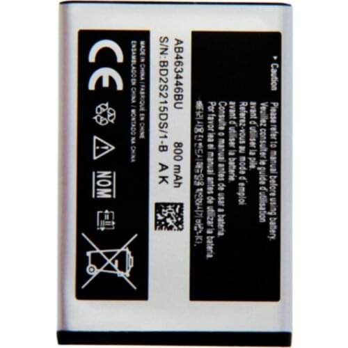 800mAh AB463446BU BE For Samsung C3300K X208 B189 B309 F299 E329 GT-C3520 E1228 GT-E1200M E339 GT-E2330 High quality Battery