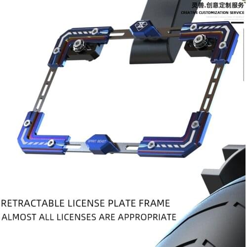 Motorcycle Accessories Scooter Individuality License Plate Frame License Plate SPIRIT BEAST Telescopic License Plate