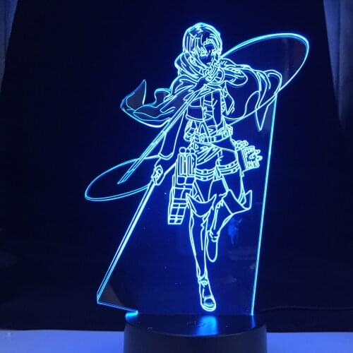 Anime 3d Lamp Attack on Titan Levi Ackerman light for Bedroom Decoration Kids Gift Attack on Titan LED Night Light Levi