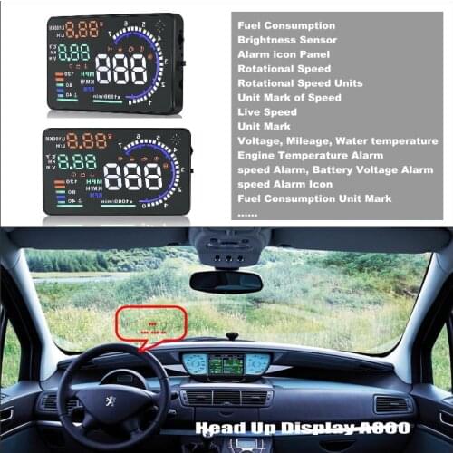 Vehicle HUD Safe Drive Display For Peugeot 607 / 806 / 807 Eurovans - Refkecting Windshield Head Up Display Screen Projector