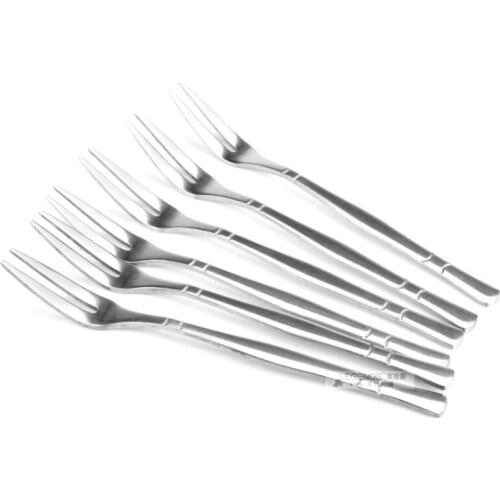Bar Home Supplies Stainless Steel Two-tine Snack Cake Dessert Forks West Tableware Fruit Fork 6pcs/lot