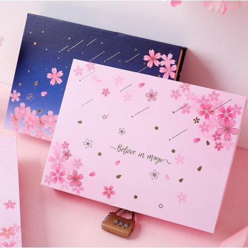 "Sakura Magic" Lock Box Diary Notebook Cute Journal Girls Stationery Gift