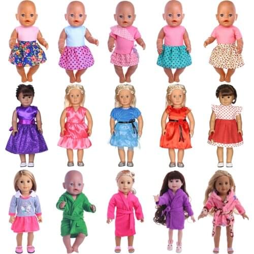 Big Promotions Doll Clothes Dress Skirt Pajamas For 18 Inch American&43 Cm Born Doll For Generation Baby Girl`s Christmas Toy