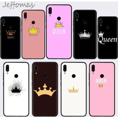 Phone Case For Xiaomi Redmi 7 8 9t a3 9se k20 mi8 max3 lite 9 note 9s 10 pro Matte Crown King Queen