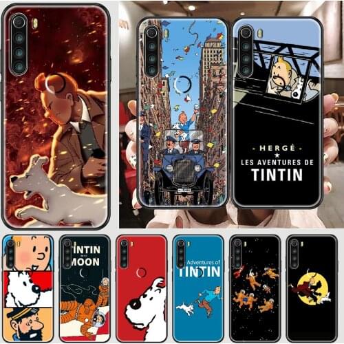 Cartoon The Adventures of Tintin Phone case For Xiaomi Redmi Note 7 7A 8 8T 9 9A 9S K30 Pro Ultra black art Etui soft prime