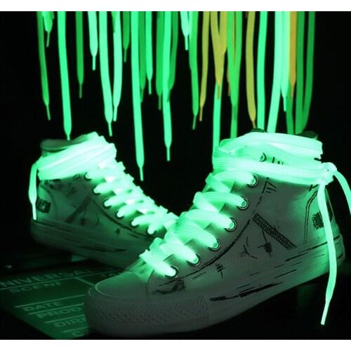 Color fluorescent shoelaces Holographic Reflective Shoelaces Double-sided High-bright Reflective Flat Laces Sneakers ShoeLaces